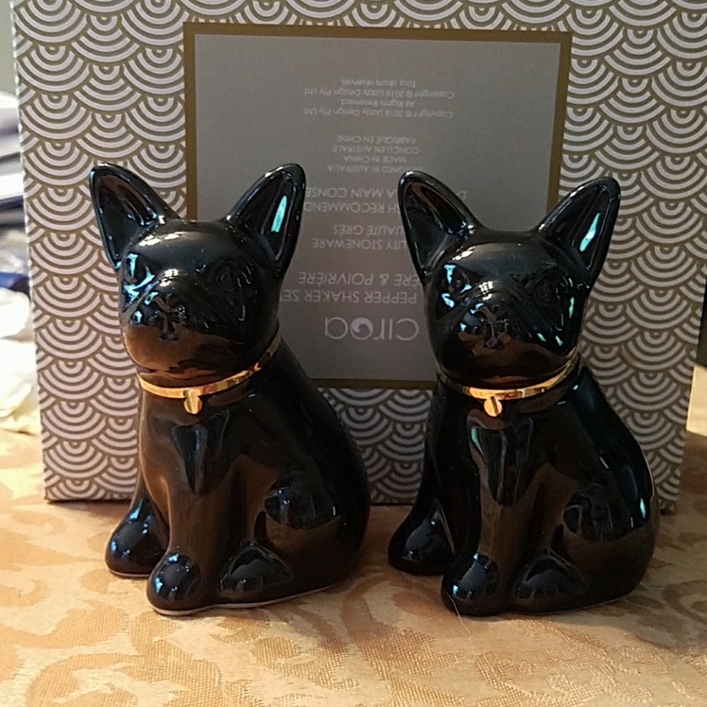 FRENCHIE SALT AND PEPPER SHAKERS